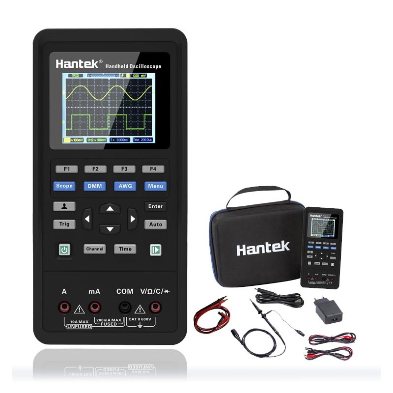 Hantek 2D72 Oscilloscope portable 70MHZ 6 en 1 avec générateur de signal aléatoire / fonctions