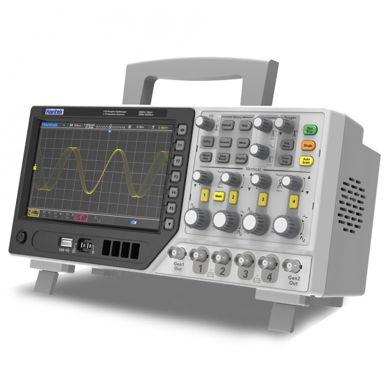 Hantek MPO6204D Oscilloscope 4 canaux 200MHZ + 2 Gén. AWG + 16 Anal. Logique