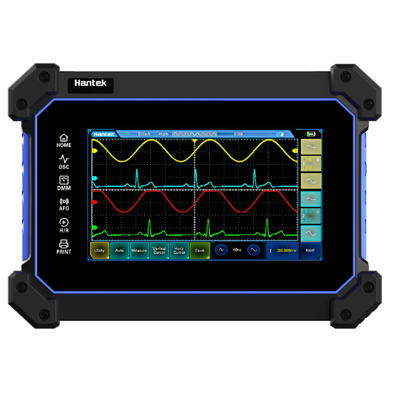 Hantek TO1112D Oscilloscope tactile portable 2 canaux / 110MHZ avec générateur de signal et multimètre Hantek TO1112D Oscilloscope tactile portable 2 canaux / 110MHZ avec générateur de signal et multimètre
