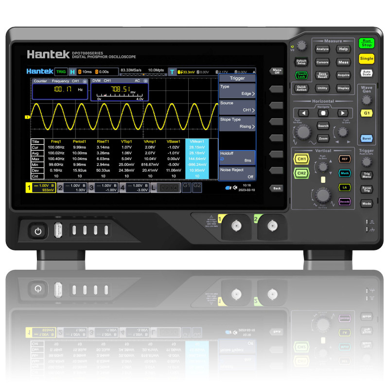 Hantek DPO7352E Oscilloscope 2 canaux 350MHZ + Gen AWG + 16 Analyz. Logique